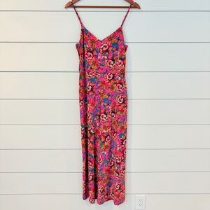Veronica M Pink Floral Wide Leg Jumpsuit Boho Resort NWT S Spring Summer